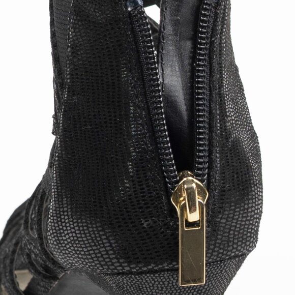 a.n.a Caroline Black Lattice Design Peep Toe High Heel Sandals Black 6.5 - Picture 11 of 14